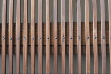 アンティーク建具　大正ロマン　和の風情を感じられる裏ガラス入り格子戸2枚セット(引き戸、ガラス戸、ガラス帯戸)(R-069273)
