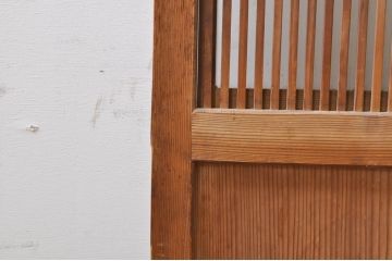 アンティーク建具　大正ロマン　和の風情を感じられる裏ガラス入り格子戸2枚セット(引き戸、ガラス戸、ガラス帯戸)(R-069273)