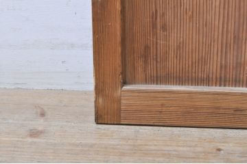 アンティーク建具　大正ロマン　和の風情を感じられる裏ガラス入り格子戸2枚セット(引き戸、ガラス戸、ガラス帯戸)(R-069273)