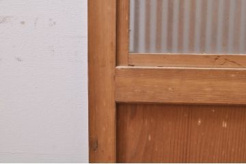 アンティーク建具　大正ロマン　和の風情を感じられる裏ガラス入り格子戸2枚セット(引き戸、ガラス戸、ガラス帯戸)(R-069273)