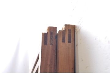 アンティーク建具　大正ロマン　和の風情を感じられる裏ガラス入り格子戸2枚セット(引き戸、ガラス戸、ガラス帯戸)(R-069273)