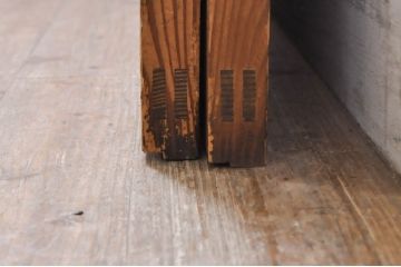 アンティーク建具　大正ロマン　和の風情を感じられる裏ガラス入り格子戸2枚セット(引き戸、ガラス戸、ガラス帯戸)(R-069273)