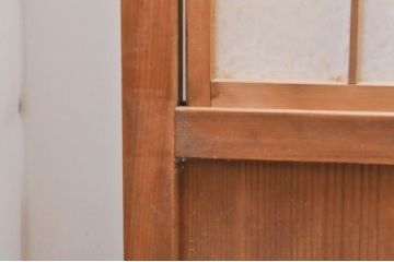 アンティーク建具　明るい木味の温もり溢れる障子帯戸4枚セット(引き戸、障子戸)(R-069275)