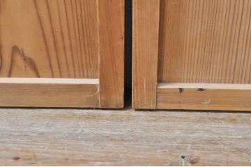 アンティーク建具　明るい木味の温もり溢れる障子帯戸4枚セット(引き戸、障子戸)(R-069275)