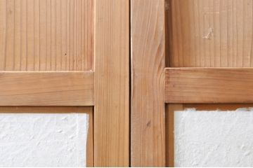 アンティーク建具　明るい木味の温もり溢れる障子帯戸4枚セット(引き戸、障子戸)(R-069275)