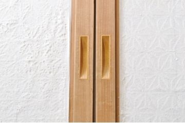 アンティーク建具　明るい木味の温もり溢れる障子帯戸4枚セット(引き戸、障子戸)(R-069275)