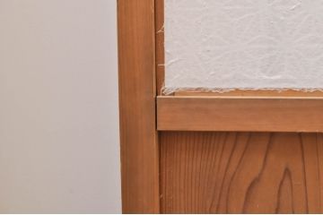 アンティーク建具　明るい木味の温もり溢れる障子帯戸4枚セット(引き戸、障子戸)(R-069275)