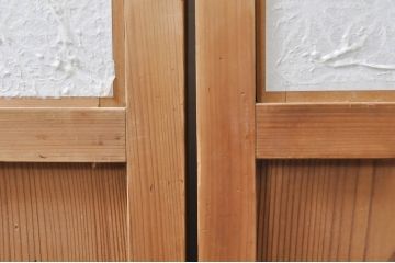 アンティーク建具　明るい木味の温もり溢れる障子帯戸4枚セット(引き戸、障子戸)(R-069275)