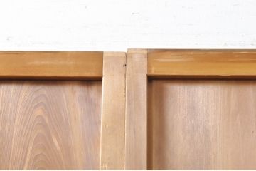 アンティーク建具　裏障子入り　落ち着いた和の雰囲気を演出する格子帯戸4枚セット(引き戸、格子戸、障子戸)(R-069276)