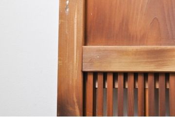 アンティーク建具　裏障子入り　落ち着いた和の雰囲気を演出する格子帯戸4枚セット(引き戸、格子戸、障子戸)(R-069276)