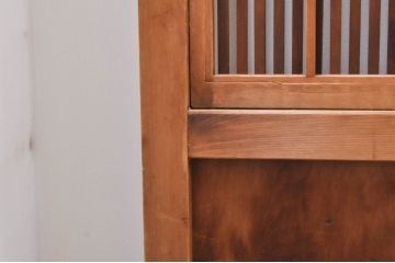 アンティーク建具　裏障子入り　落ち着いた和の雰囲気を演出する格子帯戸4枚セット(引き戸、格子戸、障子戸)(R-069276)
