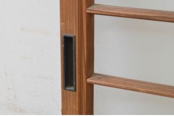 アンティーク建具　レトロな雰囲気が魅力の小さなガラス窓2枚セット(引き戸、ガラス戸)(R-069282)