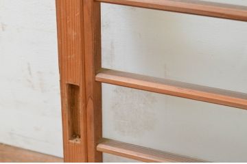 アンティーク建具　レトロな雰囲気が魅力の小さなガラス窓2枚セット(引き戸、ガラス戸)(R-069283)