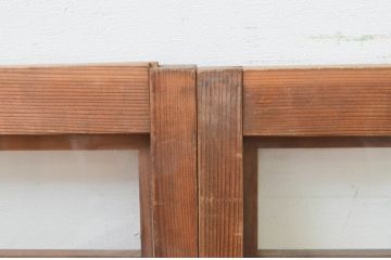 アンティーク建具　レトロな雰囲気が魅力の小さなガラス窓2枚セット(引き戸、ガラス戸)(R-069283)
