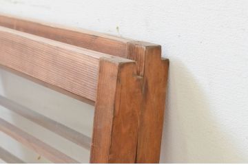 アンティーク建具　レトロな雰囲気が魅力の小さなガラス窓2枚セット(引き戸、ガラス戸)(R-069283)