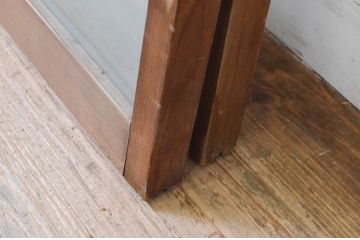 アンティーク建具　レトロな雰囲気が魅力の小さなガラス窓2枚セット(引き戸、ガラス戸)(R-069283)