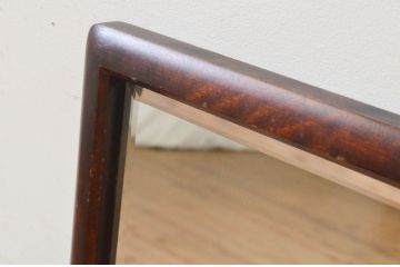 中古　美品　北海道民芸家具　シンプルなデザインで取り入れやすいミラー(壁掛け鏡、ウォールミラー、店舗什器)(R-069288)