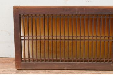 アンティーク建具　和の空間作りにおすすめな筬(オサ)欄間1枚(明り取り、明かり取り、オサランマ、格子ランマ)(R-069294)