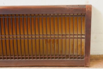アンティーク建具　和の空間作りにおすすめな筬(オサ)欄間1枚(明り取り、明かり取り、オサランマ、格子ランマ)(R-069294)