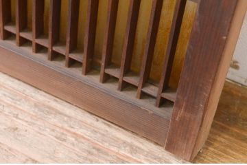 アンティーク建具　和の空間作りにおすすめな筬(オサ)欄間1枚(明り取り、明かり取り、オサランマ、格子ランマ)(R-069294)