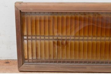 アンティーク建具　和の空間作りにおすすめな筬(オサ)欄間1枚(明り取り、明かり取り、オサランマ、格子ランマ)(R-069294)
