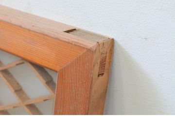 アンティーク建具　上品な雰囲気を醸し出す片面ガラスの組子欄間1枚(明り取り、明かり取り)(R-069295)