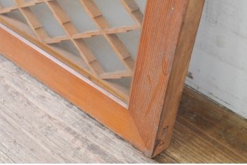 アンティーク建具　上品な雰囲気を醸し出す片面ガラスの組子欄間1枚(明り取り、明かり取り)(R-069295)