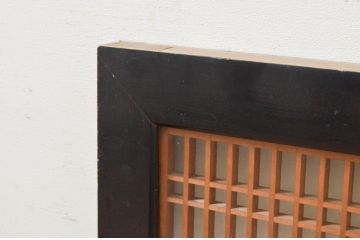 アンティーク建具　上質な和の雰囲気を高める両面ガラスの組子欄間1枚(明り取り、明かり取り)(R-069296)