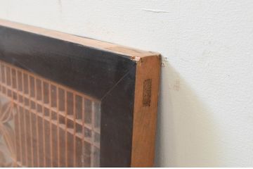 アンティーク建具　上質な和の雰囲気を高める両面ガラスの組子欄間1枚(明り取り、明かり取り)(R-069296)