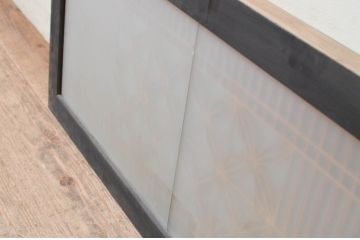 アンティーク建具　上質な和の雰囲気を高める両面ガラスの組子欄間1枚(明り取り、明かり取り)(R-069296)