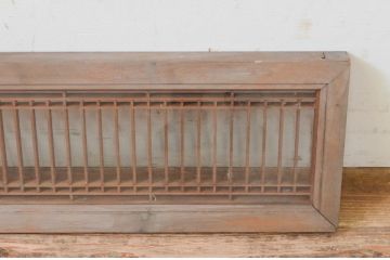 アンティーク建具　和モダンな空間作りにおすすめな片面ガラスの筬(オサ)欄間1枚(明り取り、明かり取り、オサランマ)(R-069297)