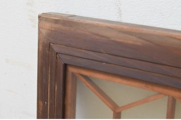 アンティーク建具　レトロな空間作りにおすすめな両面ガラスの組子欄間1枚(明り取り、明かり取り)(R-069299)