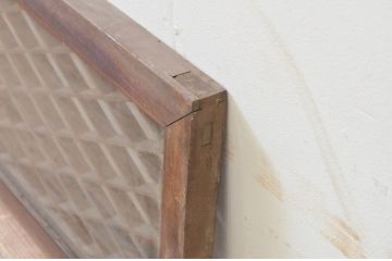 アンティーク建具　どこか懐かしい雰囲気漂う片面ガラスの組子欄間1枚(明り取り、明かり取り)(R-069300)