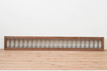 アンティーク建具　和モダンテイストのお部屋作りにおすすめな組子欄間1枚(明り取り、明かり取り、格子、筬、オサランマ)(R-069302)