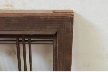 アンティーク建具　和モダンテイストのお部屋作りにおすすめな組子欄間1枚(明り取り、明かり取り、格子、筬、オサランマ)(R-069302)