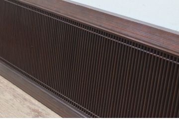 アンティーク建具　整然とした縦桟が美しい筬(オサ)欄間1枚(明り取り、明かり取り、格子、オサランマ)(R-069303)