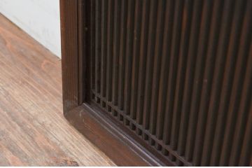 アンティーク建具　整然とした縦桟が美しい筬(オサ)欄間1枚(明り取り、明かり取り、格子、オサランマ)(R-069303)