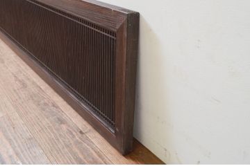 アンティーク建具　整然とした縦桟が美しい筬(オサ)欄間1枚(明り取り、明かり取り、格子、オサランマ)(R-069303)