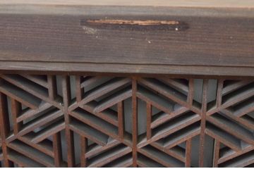 アンティーク建具　凝ったデザインの組子が目を惹く組子欄間1枚(明り取り、明かり取り)(R-069304)