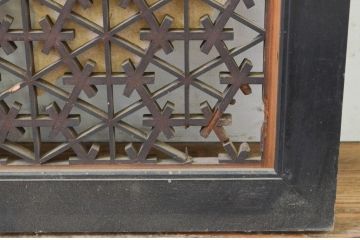 アンティーク建具　凝ったデザインの組子が魅力的な組子入り障子欄間1枚(明り取り、明かり取り)(R-069308)