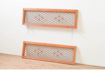 アンティーク建具　上品な和の空間を演出する組子欄間2枚セット(明り取り、明かり取り)(R-069309)