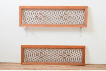 アンティーク建具　上品な和の空間を演出する組子欄間2枚セット(明り取り、明かり取り)(R-069309)