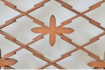 アンティーク建具　上品な和の空間を演出する組子欄間2枚セット(明り取り、明かり取り)(R-069310)