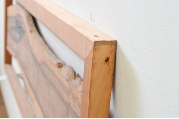 アンティーク建具　渋い木味が魅力的な黒柿欄間2枚セット(明り取り、明かり取り)(R-069311)