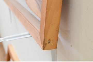 アンティーク建具　渋い木味が魅力的な黒柿欄間2枚セット(明り取り、明かり取り)(R-069311)