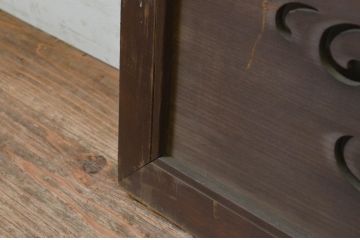 アンティーク建具　かわいらしい千鳥が目を惹く透かし彫り欄間2枚セット(明り取り、明かり取り)(R-069313)