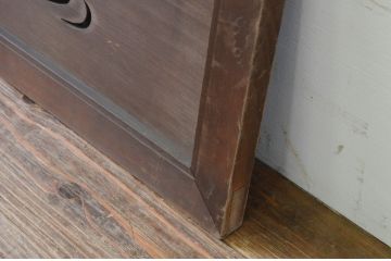 アンティーク建具　かわいらしい千鳥が目を惹く透かし彫り欄間2枚セット(明り取り、明かり取り)(R-069313)