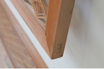 アンティーク建具　上質な和の空間を演出する両面ガラスの組子欄間2枚セット(明り取り、明かり取り、ランマ)(R-069314)