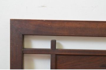 アンティーク建具　総欅(ケヤキ)材　かわいらしい透かし彫りが魅力的な欄間2枚セット(明り取り、明かり取り)(R-069315)