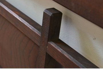 アンティーク建具　総欅(ケヤキ)材　かわいらしい透かし彫りが魅力的な欄間2枚セット(明り取り、明かり取り)(R-069315)